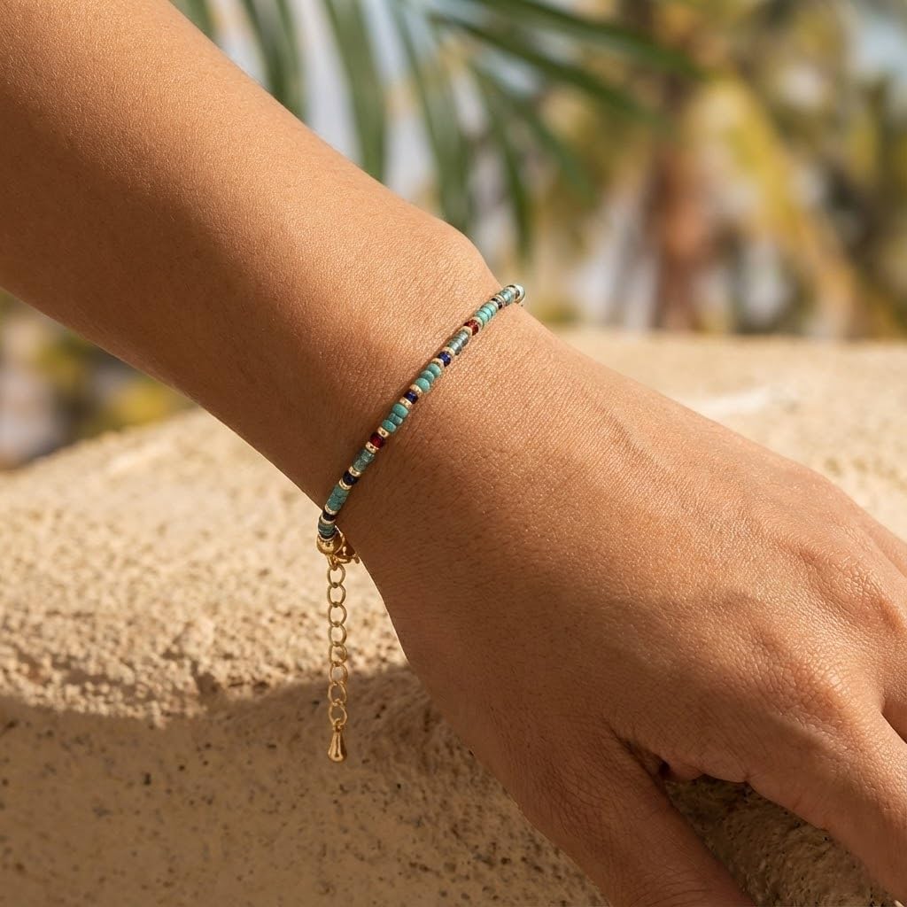 Beaded Bracelet Stack for Women - Miyuki Seed Beads Bracelet Adjustable Dainty Trendy Boho Summer Jewelry, Stackable Beach Friendship Gift for Women - Image 4