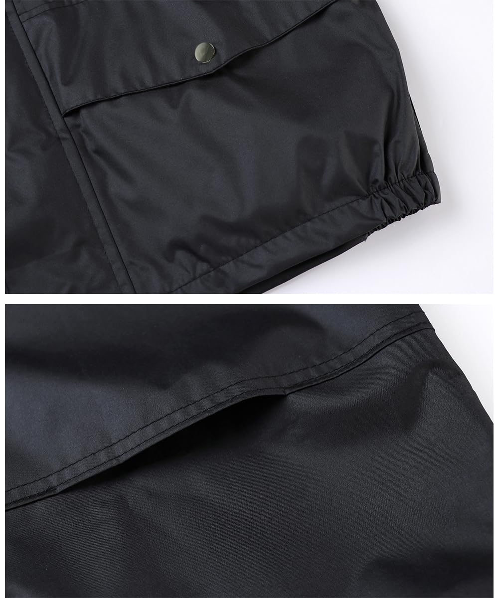 Herren Regenanzug mit Kapuze Wasserdichter Anzug Reflektierender Regenjacke und Regenhose Regenkleidung Fahrrad Outdoor Regenkombi