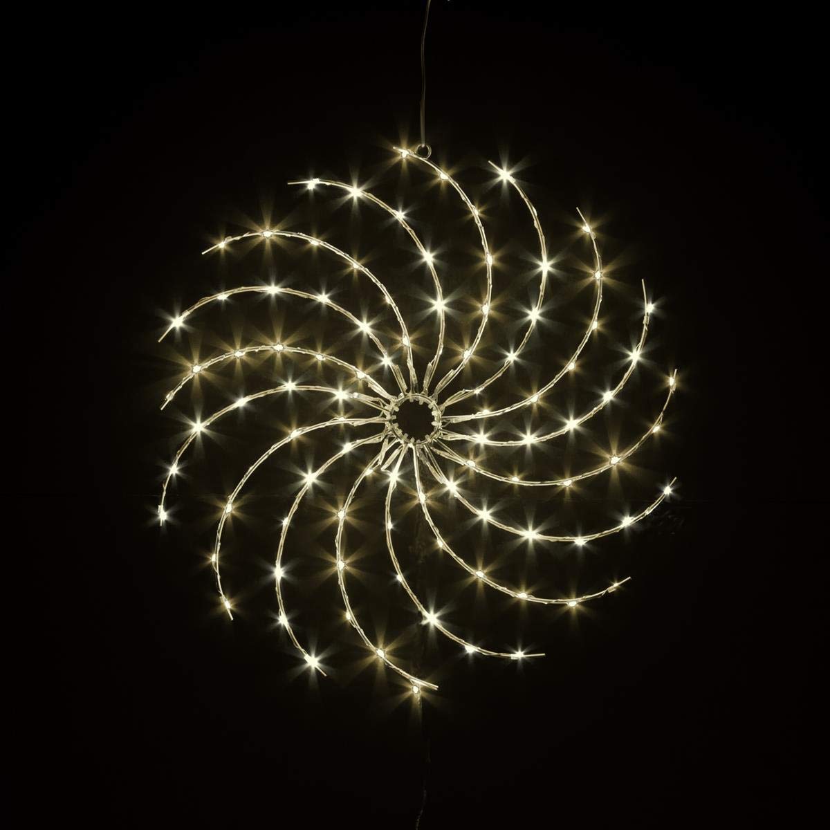 Snowtime Warm White 50Cm Iron Wheel Sil With 96 Copper Wire Leds