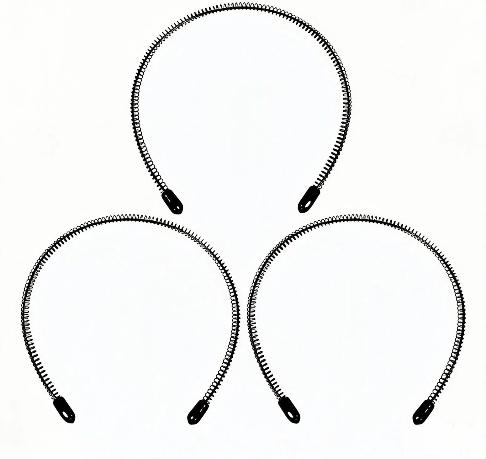 Mens Metal Headband, Unisex Black Headbands for Women, Hair Bands for Women's Hair, Adjustable Metal Headband For Outdoor Sports And Daily Wear. (3 Pcs)