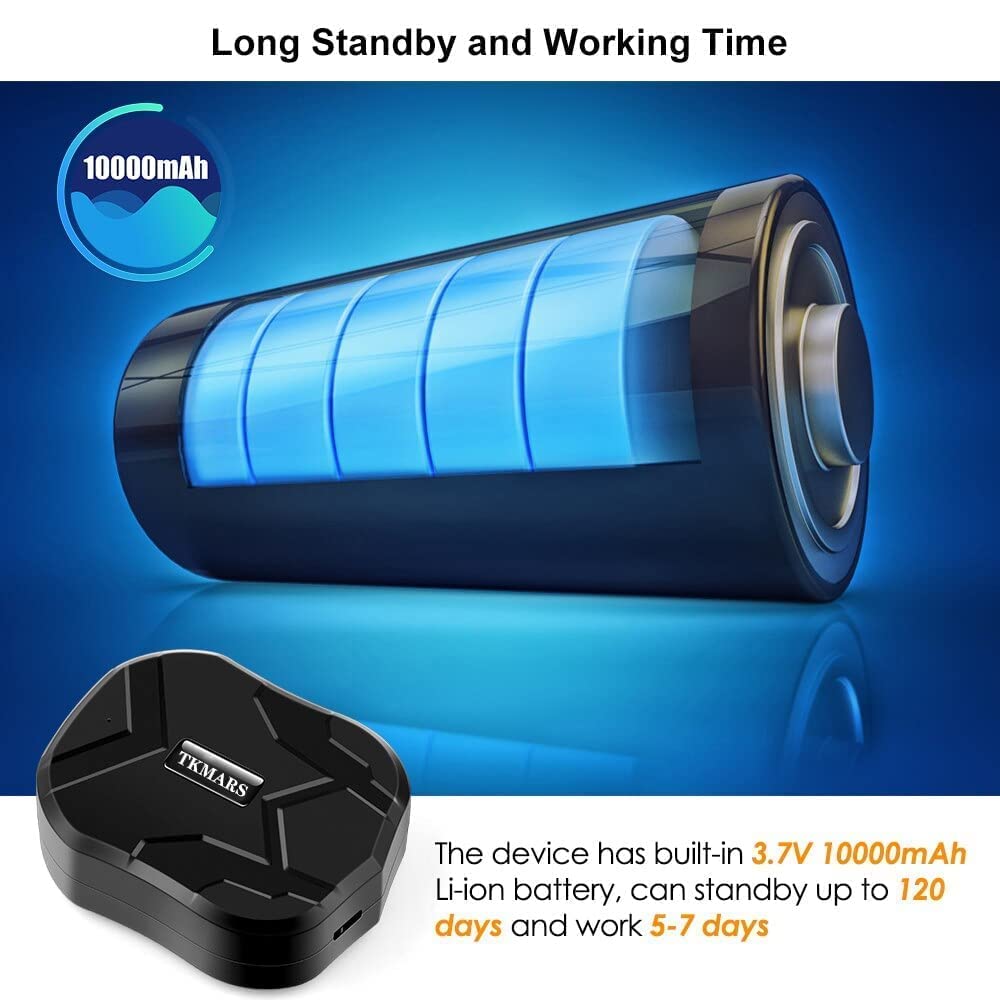 4G GPS Tracker per Auto Localizzatore GPS Monitoraggio 10000mah in Tempo Reale con Forte Magnete APP Senza Abbonamento IP66 Impermeabile