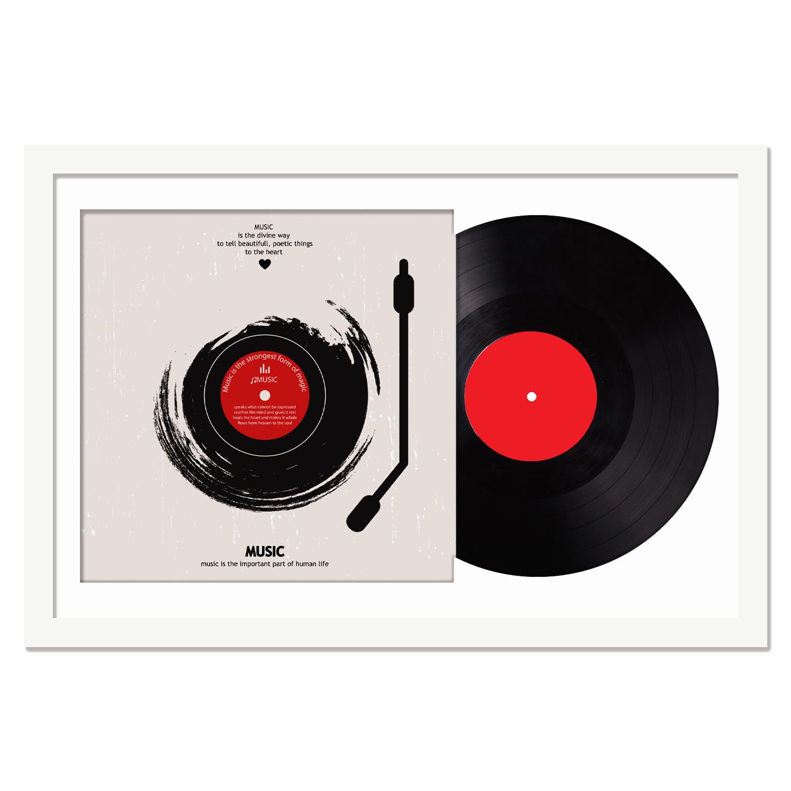 Vinyl Record Frame for the Wall Display Album Cover, White 16x24 Frame for any 12 Inch LP Record with Cover - 1 Pack/White