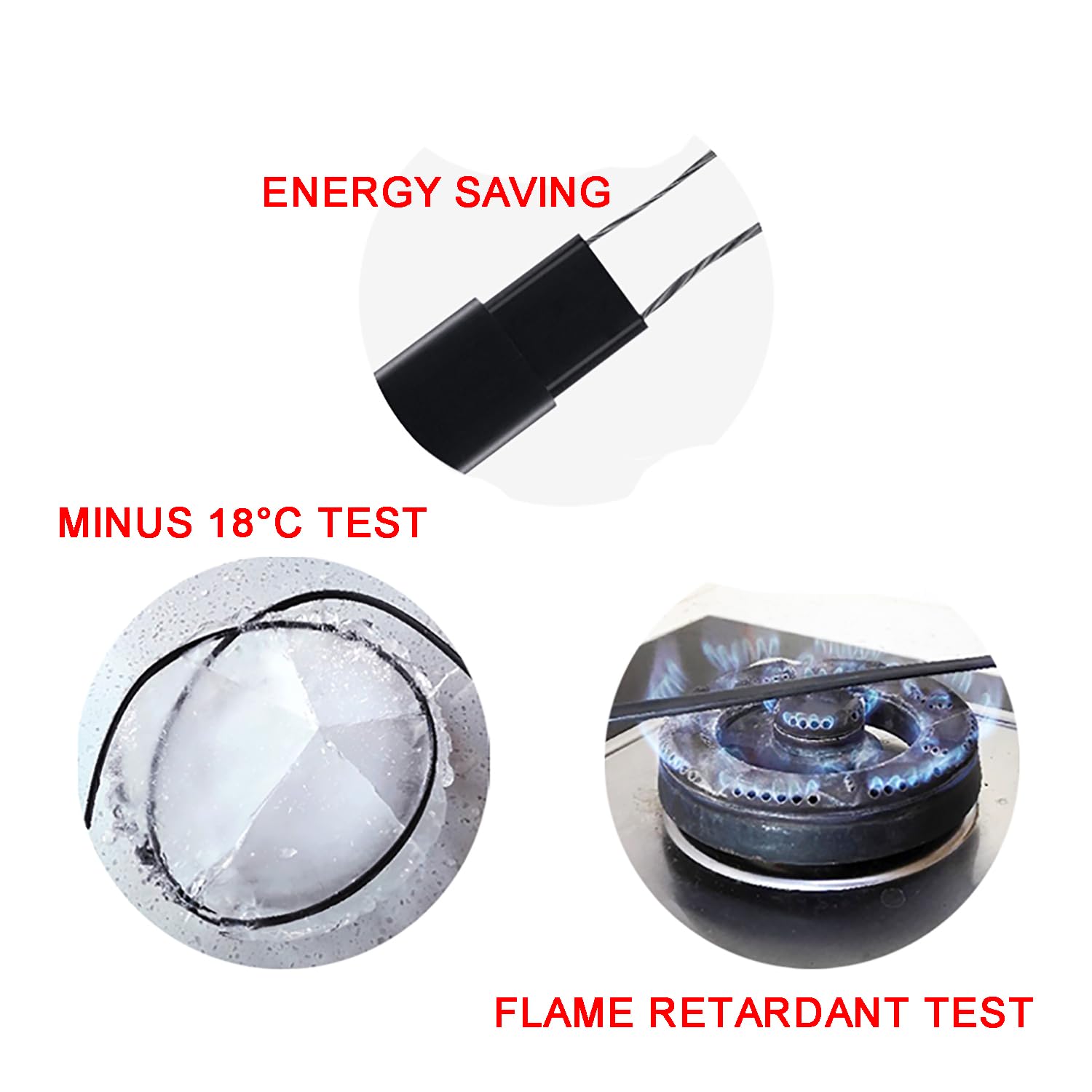 JOSBY Cable Calefactor para tuberías, Cinta calefactora anticongelante autoajustable, con tapón antifugas, Utilizado para anticongelación/descongelación/Aislamiento de tuberías de Agua doméstica