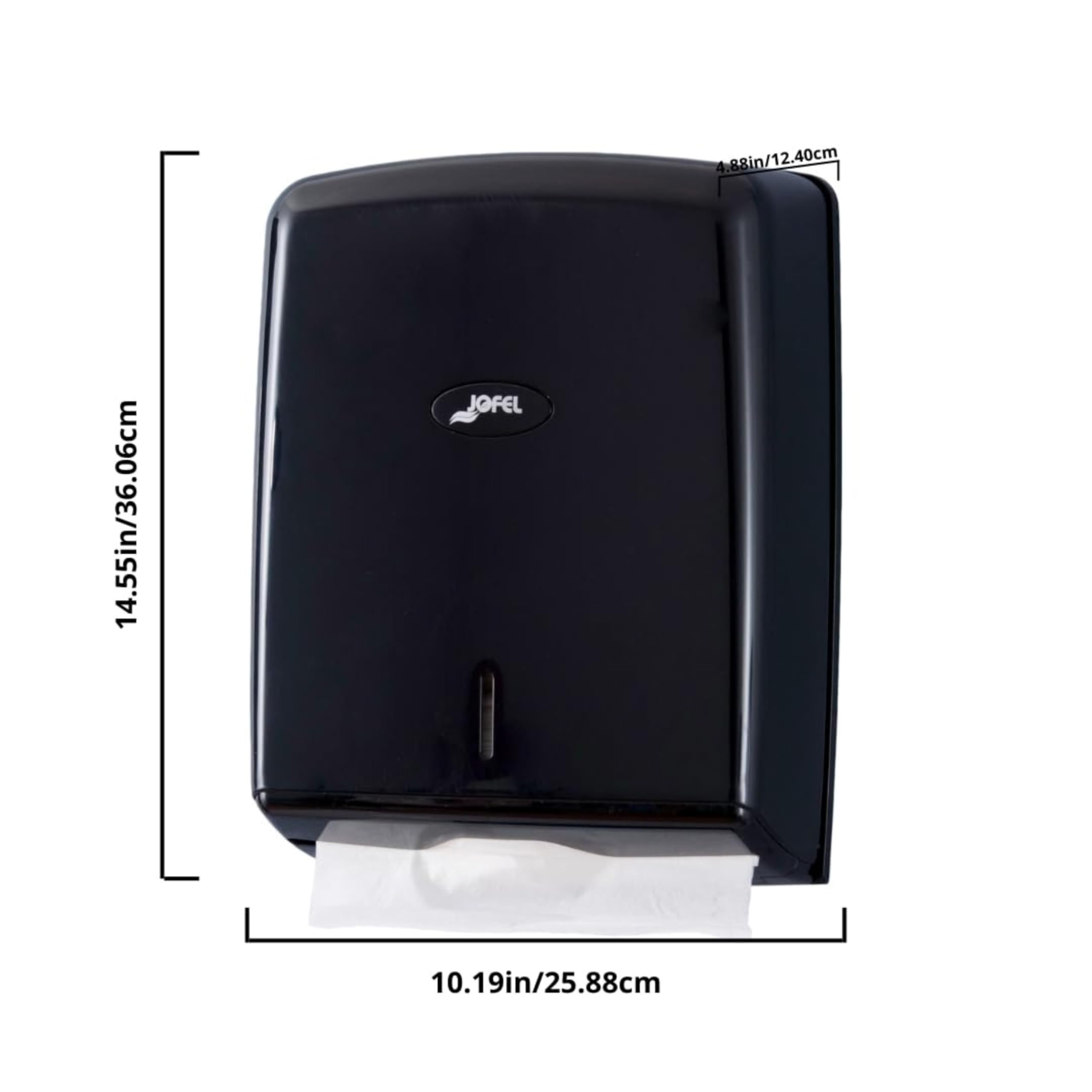 Jofel Valor - Dispensador de Toallas de Papel Plegable en Forma de Z, Color Negro