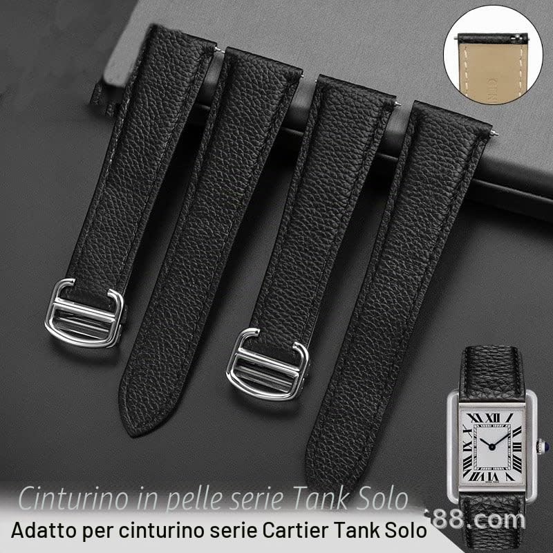 Litchi Cinturino In Pelle per Cartier Tank London Solo Serie WSTA0029 WSTA0030 Cinturino In Pelle 22mm 23mm Uomini e Donne