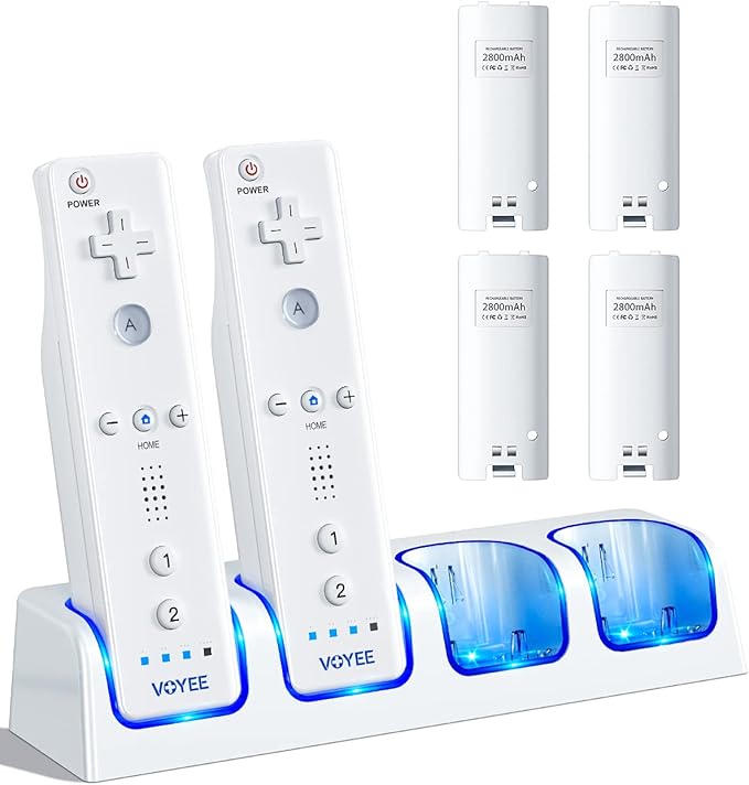 4in1 Wii Remote Charger, VOYEE Fast Charging Station with