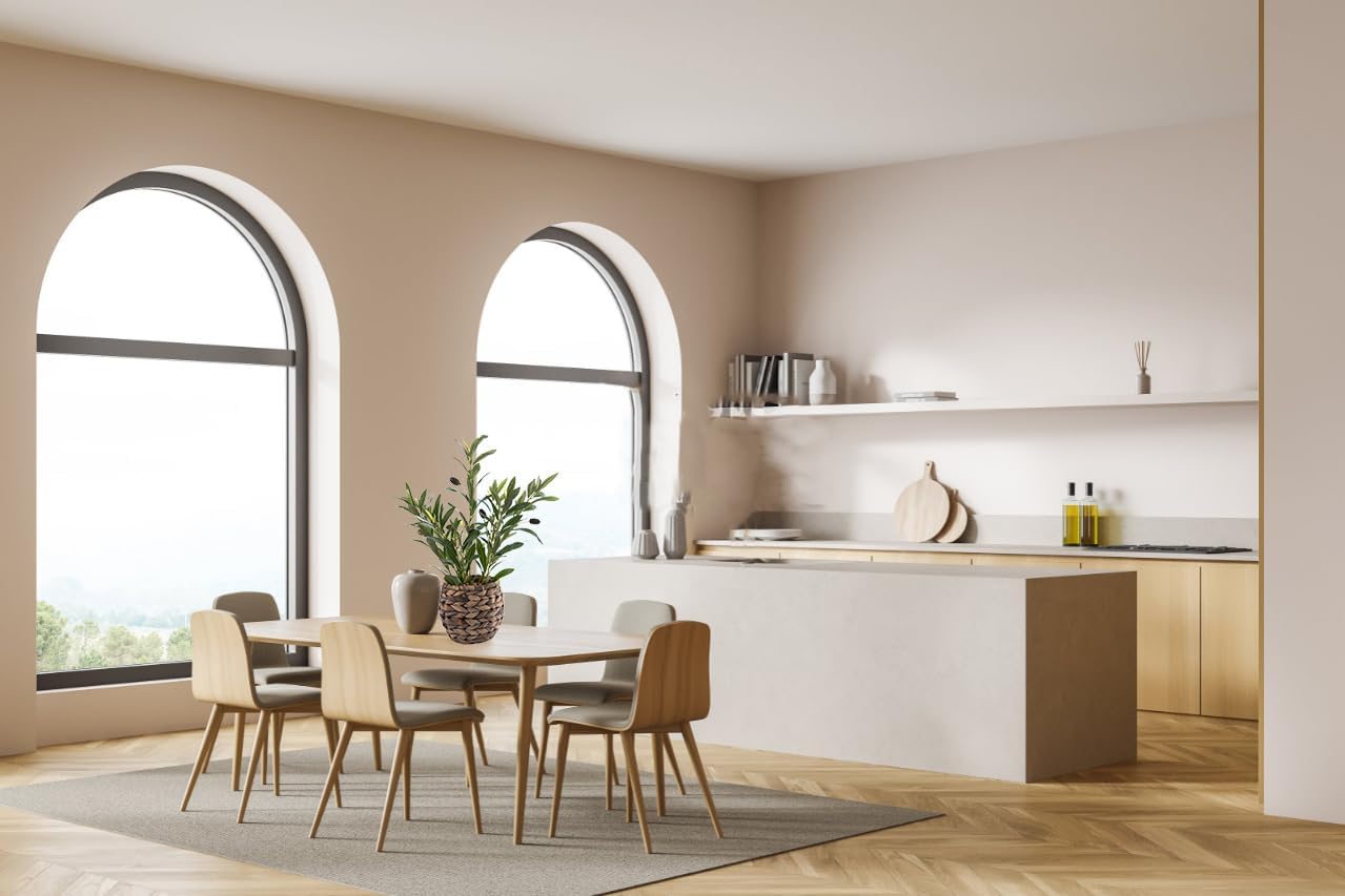 Indoor Fake Olive Plants 17.7 inches Tall Lifelike Artificial Olive Plants with Cyan Fruits in Brown Rattan Planter for Shelf Office Desk Kitchen Counter Small Space Artificial Plant Decor - Image 9