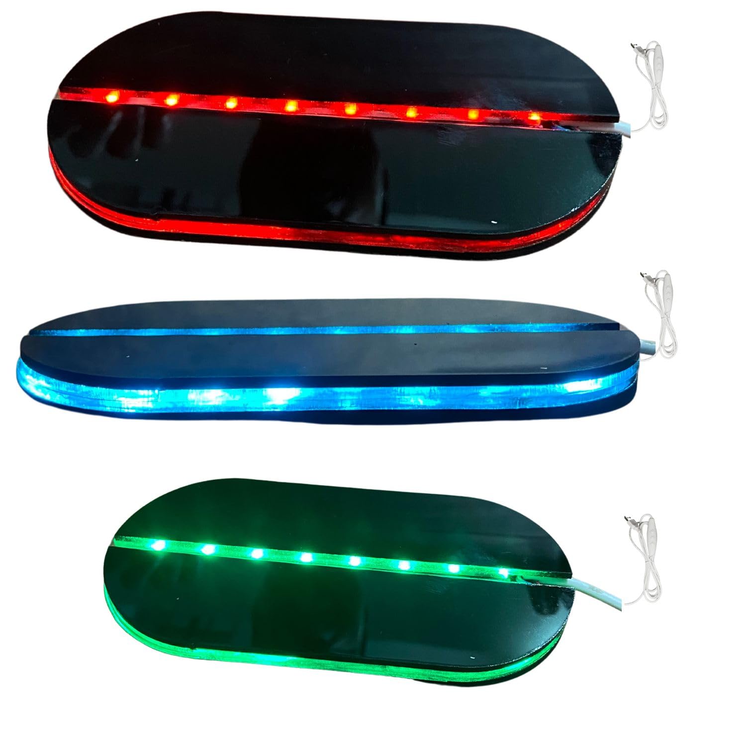 SNOOGG RGB 16 Multicolor 3-Layer 3D Crystal Display Base. showcasing Crystal Objects, Resin Art, Picture, 3D Glass Items, Bottles Comes with a Three-Button Controller dimmer and on-Off (6 inch) 1