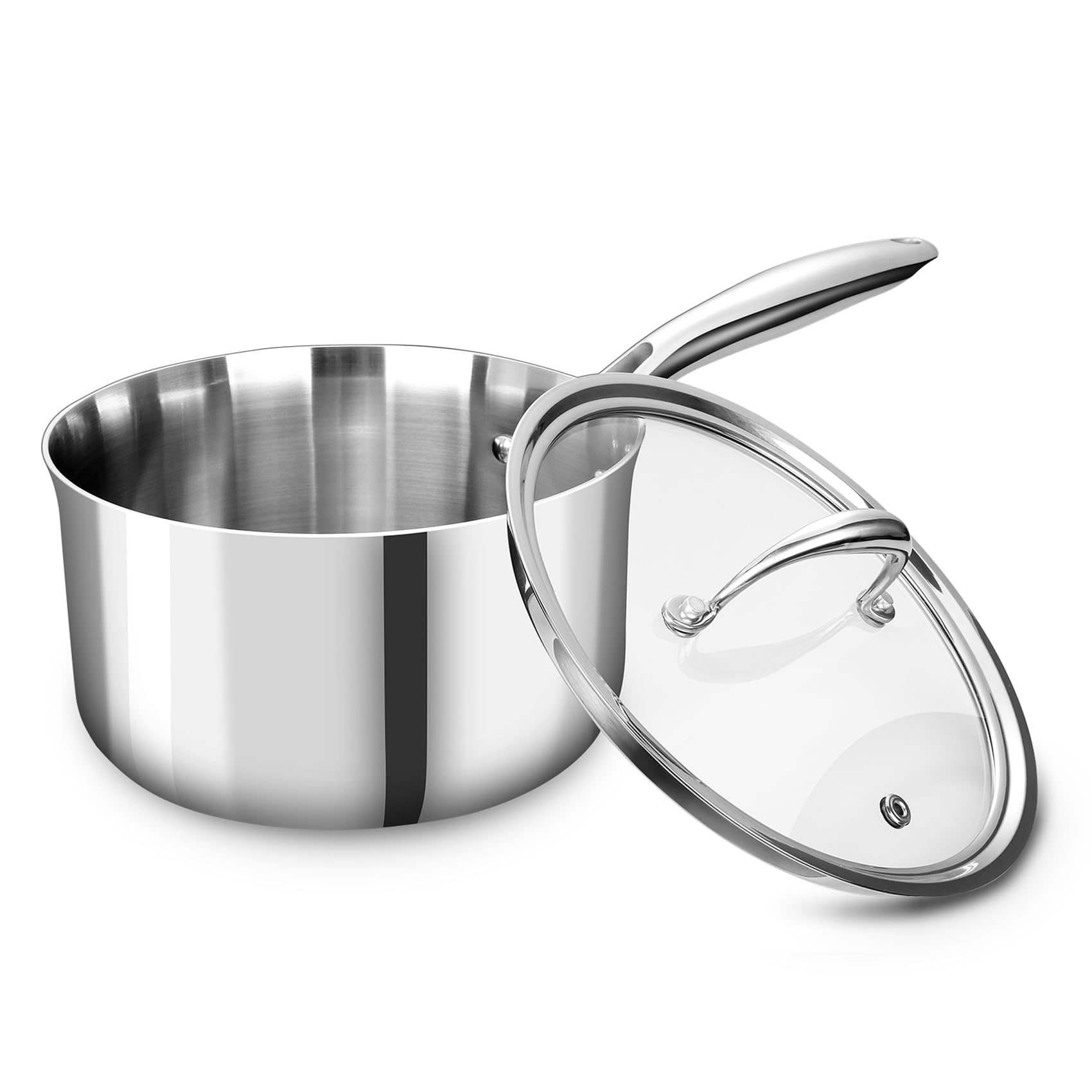 KEAWELL K3 Premium 3-Quart Tri-Ply Stainless Steel Saucepan