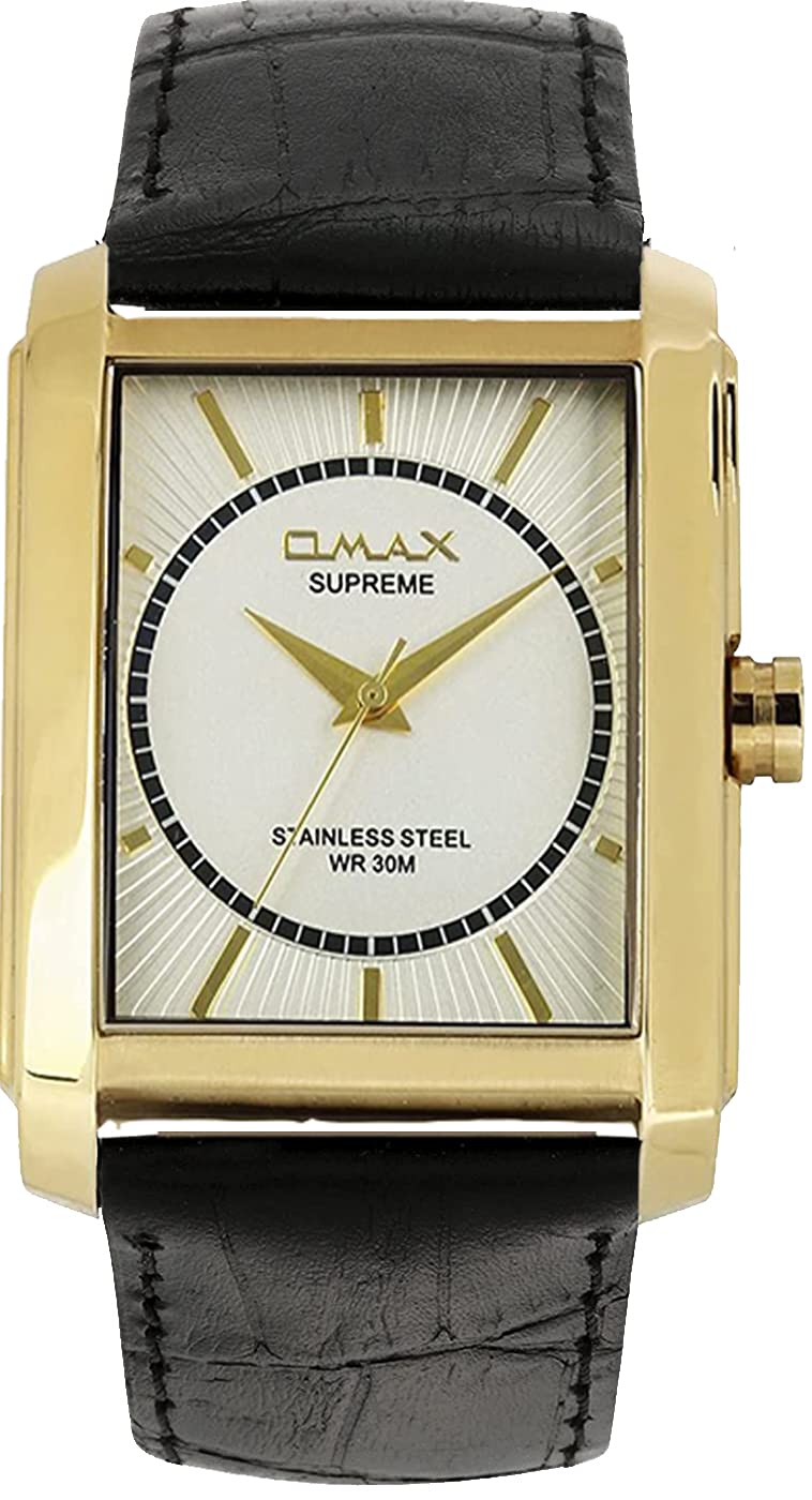 OMAX Analog White Dial Men Watch(White Dial with Golden Case Black Leather Strap)- SS372 (B00U8PJ22Y) Amazon Price History, Amazon Price Tracker