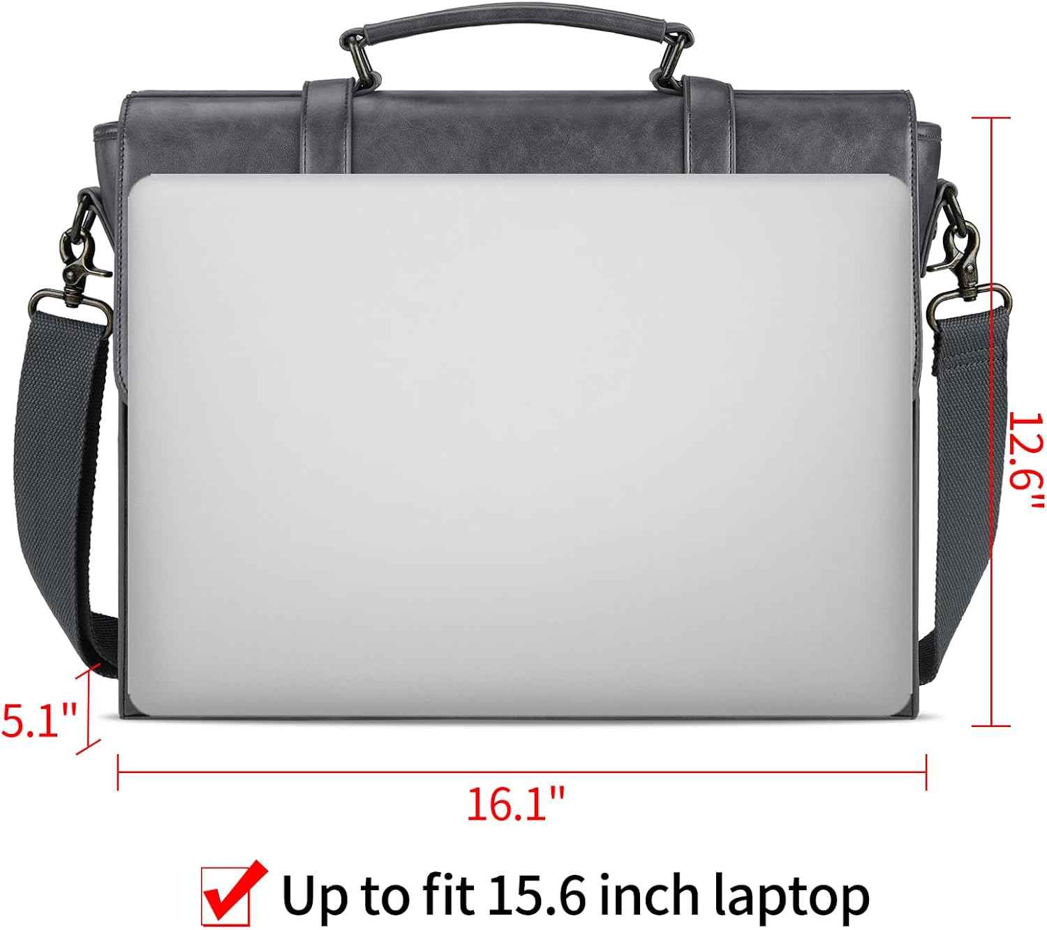 Leather Mens Messenger Bag Vintage 15.6 Inch Waterproof Leather Laptop Briefcase Satchel Shoulder Bag Computer Laptop Bag Grey