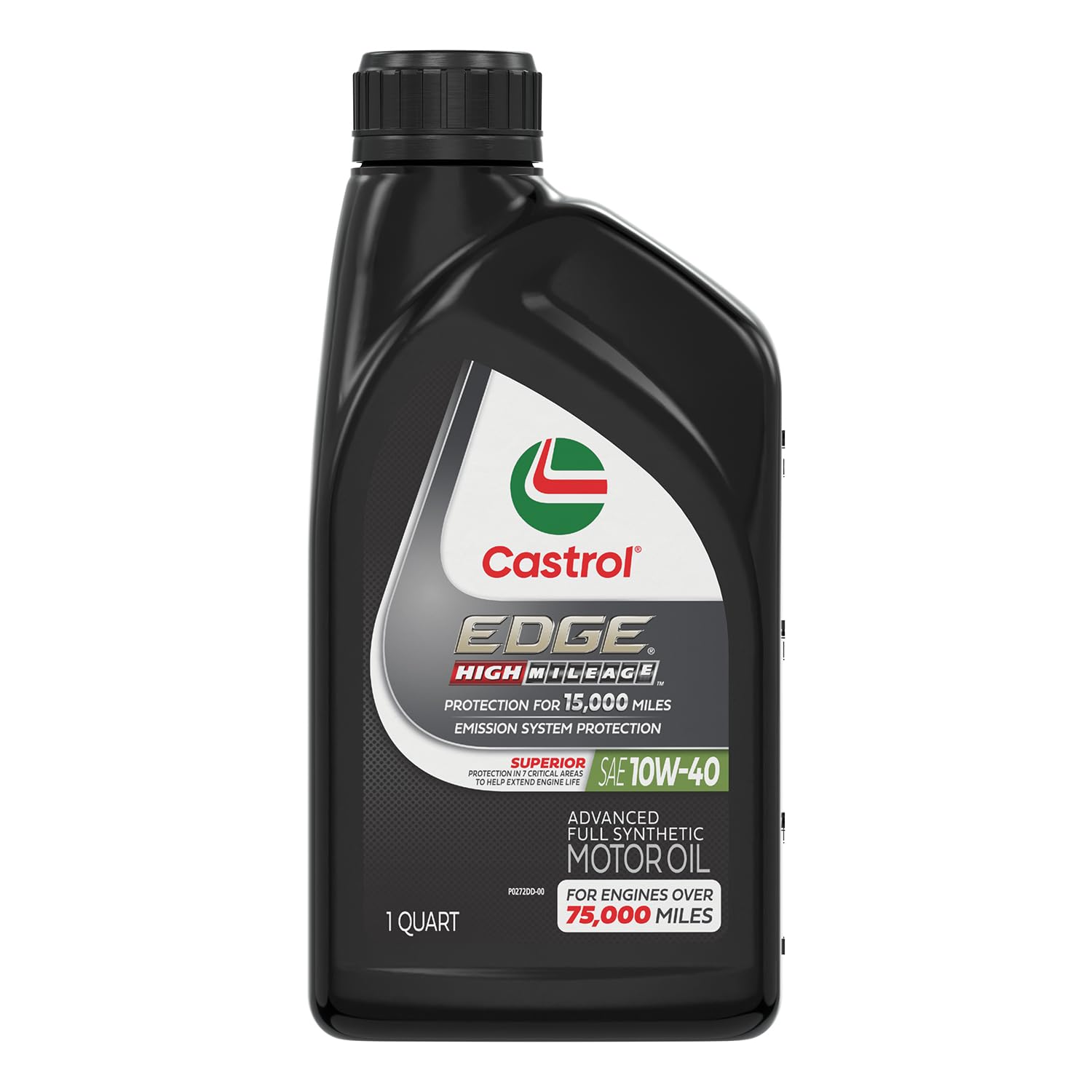 Castrol EDGE High Mileage 10W-40 Advanced Full Synthetic Motor Oil, 1 Quart