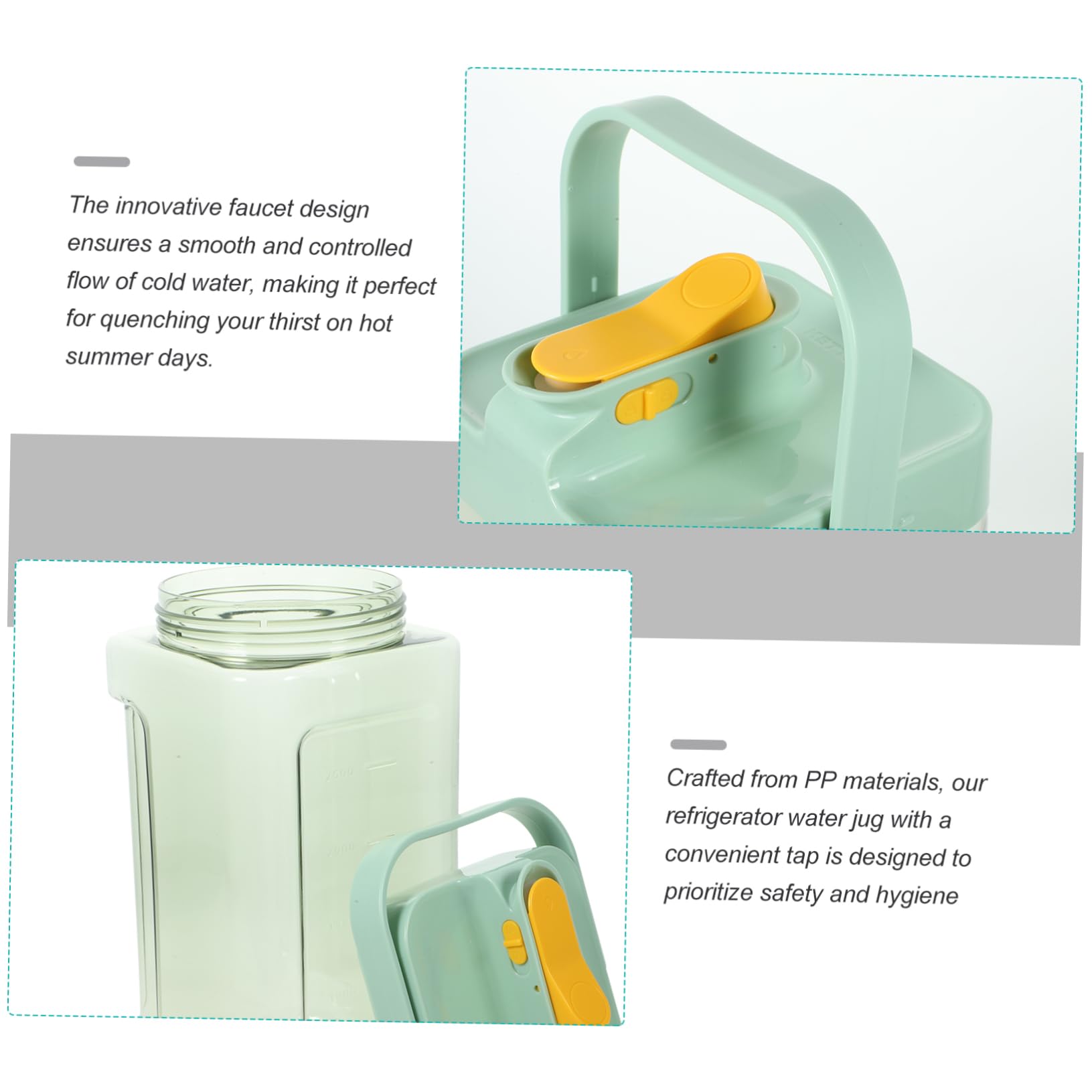 BRIGHTFUFU Large Capacity Cold Kettle with Faucet Fridge Beverage Dispenser Pp Material No Blockage Spout