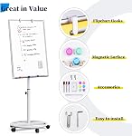 Mobile Whiteboard – 36 x 24 inches Portable Magnetic Dry Erase Board Stand Easel White Board Dry Erase Easel Standing Board with Flipchart Hooks (White)