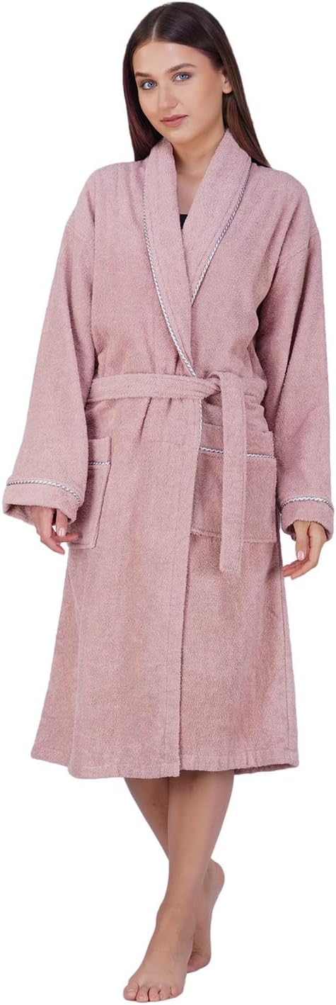 Rangoli Sunshine 100% Cotton Bathrobes For Women, 500 GSM Free Size Bath Robe With Rope,Ultra-soft, Lightweight & Highly Absorbent Luxurious Bath Gown/Bath Robe