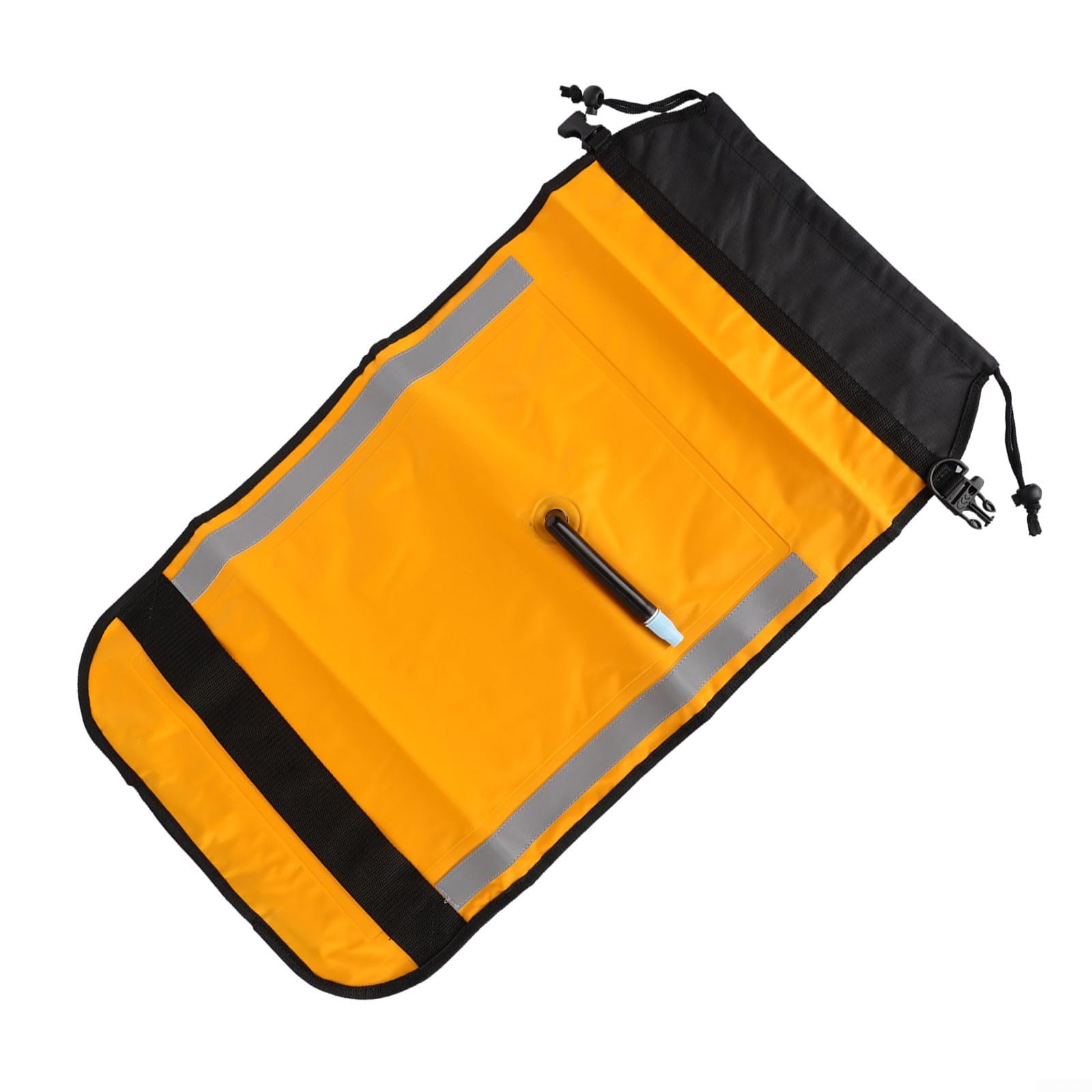 Yhenlovtt per Kayak Paddle Float Bag, 210D per tessuto rivestito in TPU, fibbia a sgancio rapido, alta visibilità giallo con strisce riflettenti per canoa barca auto-salvataggio