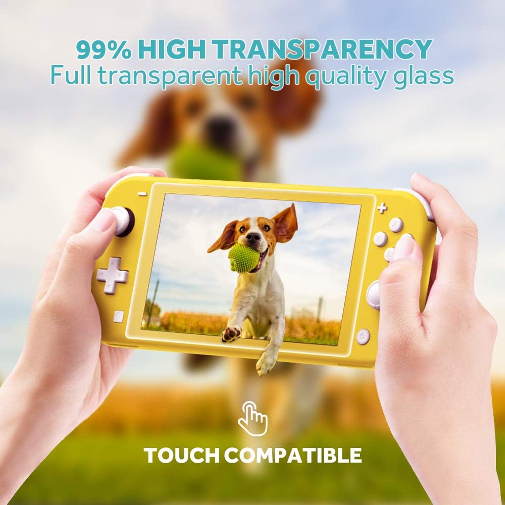 GeeRic Case Compatible with Switch Lite 2019, Protective Cover + Transparent Shell + Screen Protector Compatible with Switch Lite + 4 Thumb Grip image 5