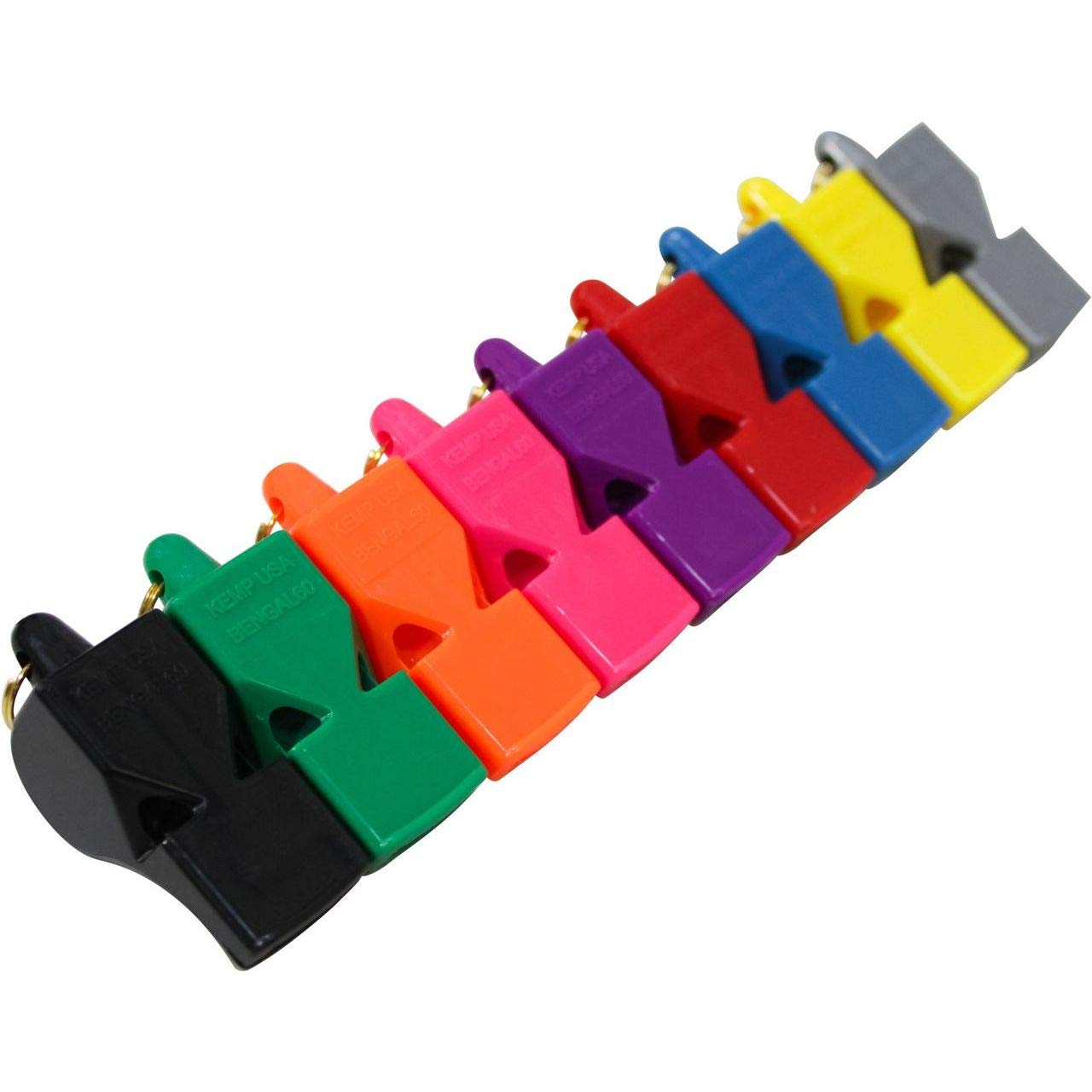 Kemp USA Bengal 60 Whistles for Adults Pea-Less Design Whistle for Coaches - Loud, Clear Sound Above Ambient Noise, Lifeguard Whistle - Self-Clearing Chambers - Purple