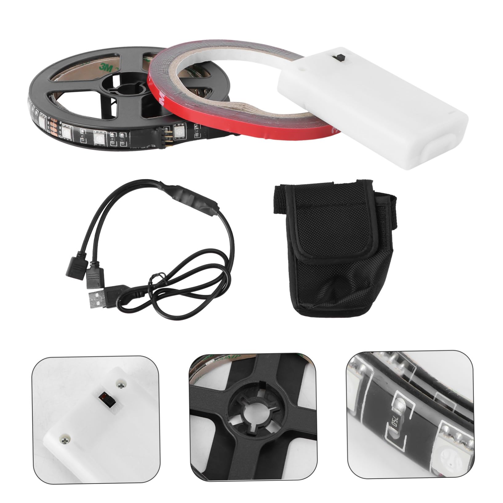 BESPORTBLE 2pièces Bande Lumineuse pour Trottinette Électrique Accessoires Créatifs pour Personnalisation Installation Facile avec Adhésif Options pour Style Unique