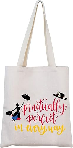 Mary Poppins - Bolsa de maquillaje para cosméticos, regalo de Mary Poppins, prácticamente perfecta en todos los sentidos, bolsa de maquillaje con