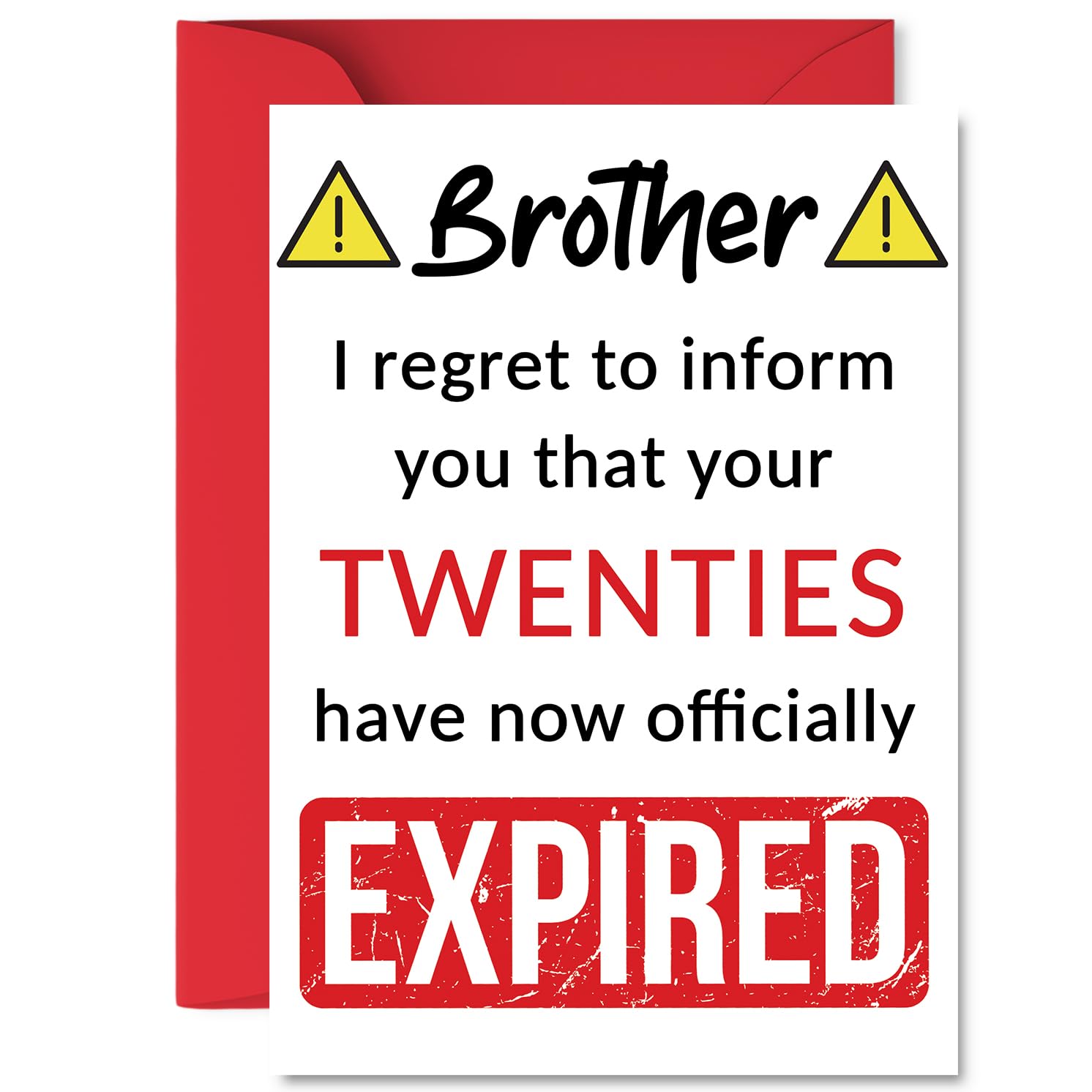 Funny 30th Birthday Cards for Brother - Your Twenties Have Expired - Happy Birthday Card for Brother from Sister Step Sibling, A5 Banter Joke Humour Bday Greeting Cards Gift