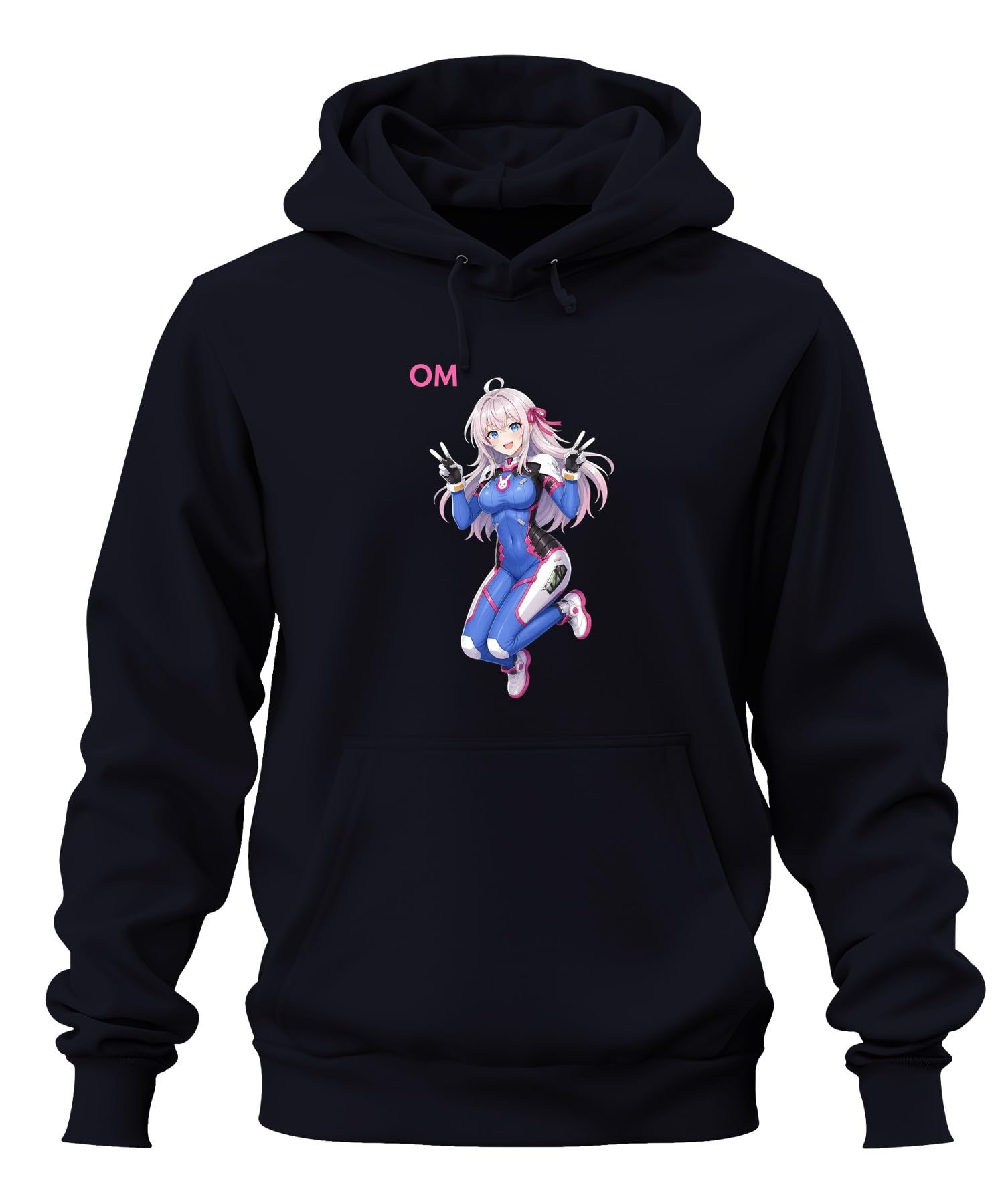 OM Kawaii Anime dziewczęca bluza z kapturem Y2K Japonia Y2K | Otaku Waifu Gamingowa gra wideo Królik Niebieski Strój Webtoon Komiks Cosplayer Pomysł na prezent