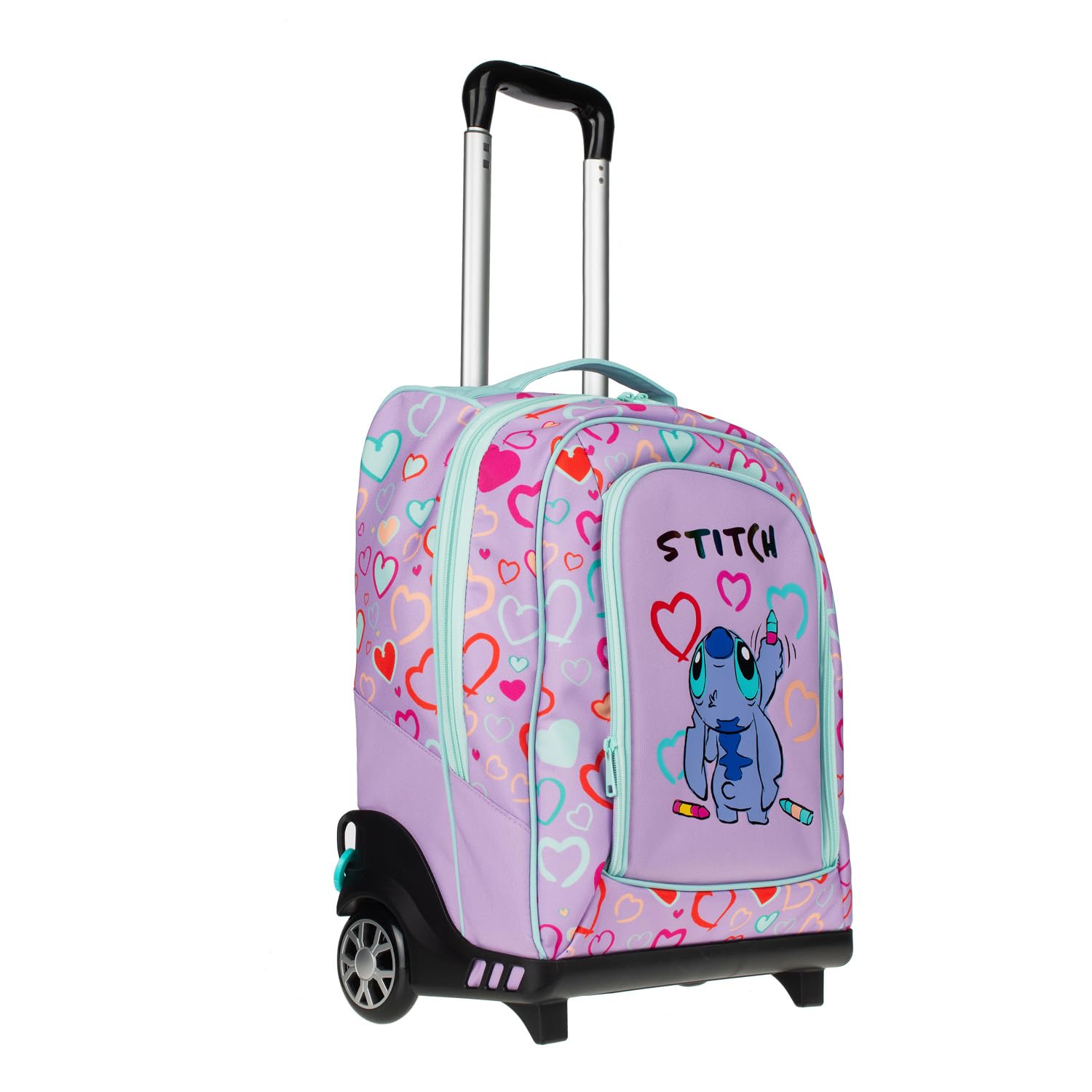 Zaino Trolley Scuola Elementare per Bambini 34x25x52 cm con Ruote in Gomma Zainetto da Bambino o Bambina