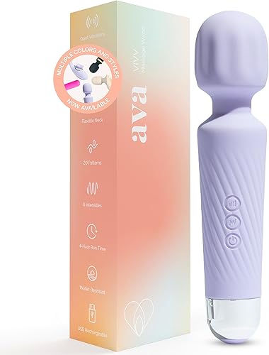 Masajeador personal recargable, silencioso e impermeable, 20 patrones y 8 velocidades, bolsa de viaje incluida, hombres y mujeres, perfecta para