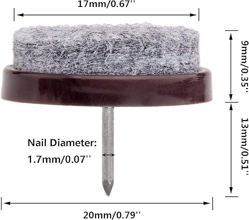 Miniatura 2 de 50 almohadillas redondas de fieltro resistentes para muebles, protectores de suelo de madera dura para silla, mesa, escritorio, escritorio, armario,