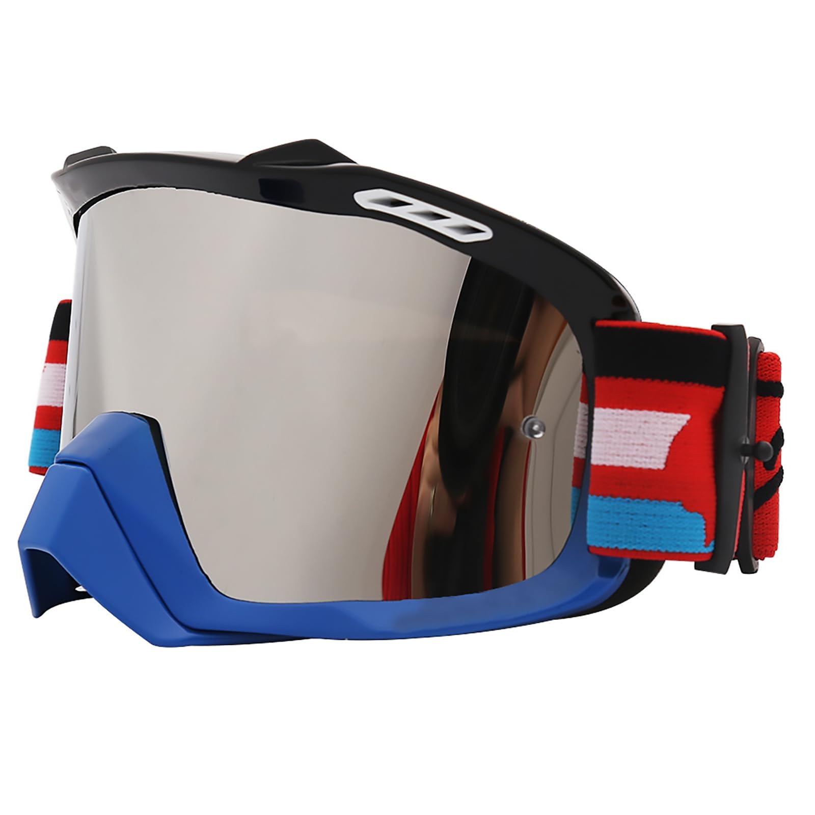KOWVOWZ Motocross Sports Goggles, Motorcycle Goggles ATV Dirt Bike Off Road Racing Riding Goggle Anti UV, Adjustable Strap Outdoor (Black&Blue)