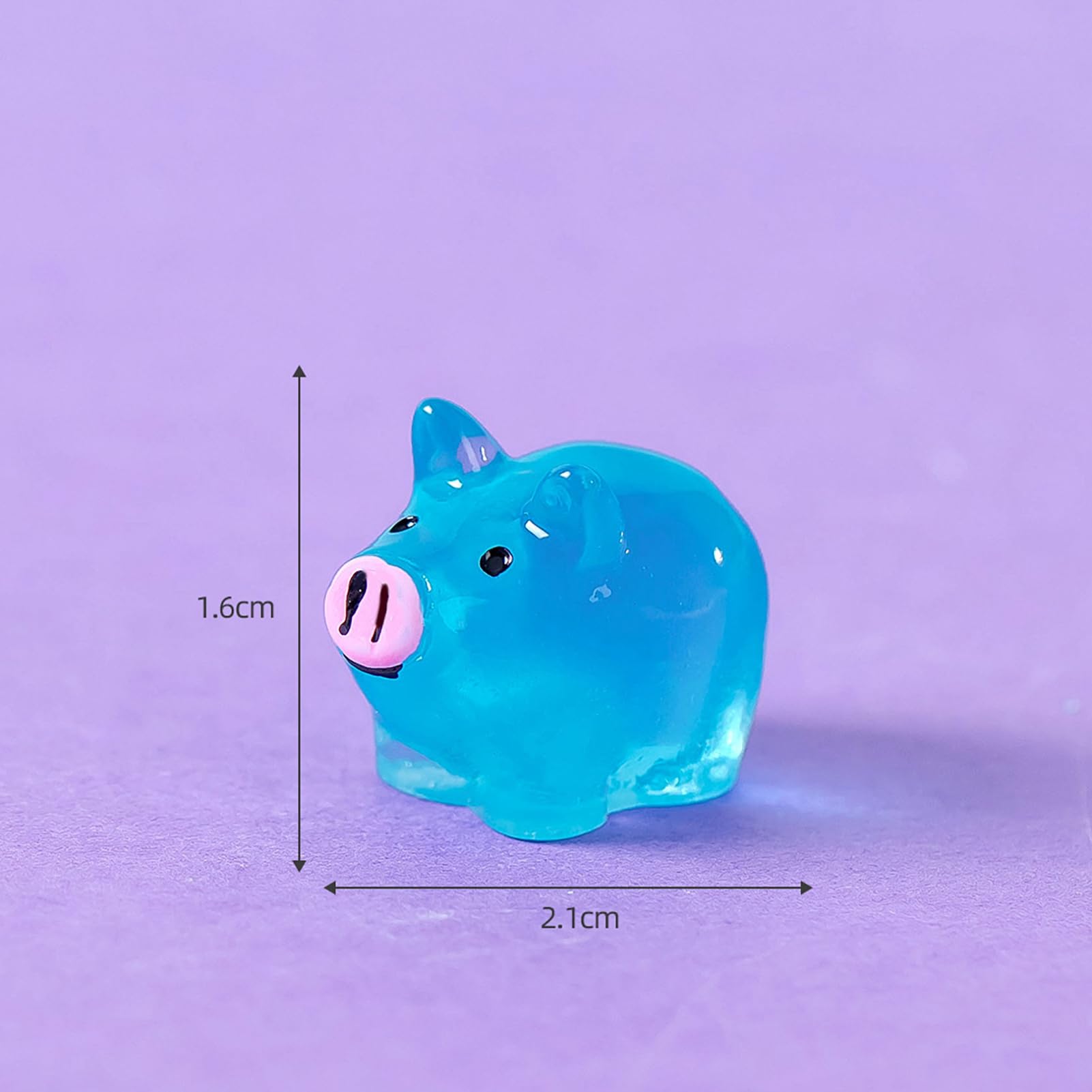 Amazon.co.jp: 彼ユエヘ 暗闇で光る豚のオーナメント 樹脂彫刻 12個