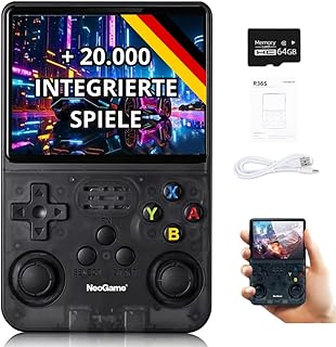 NeoGame R36s Retro-Konsole, Game Boy, tragbare Retro-Konsole, Gameboy Arcade, 15.000 Videospiele, Linux, Gaming Merchandise, tragbarer Gamer, erweiterbar, Retro Gearmaster