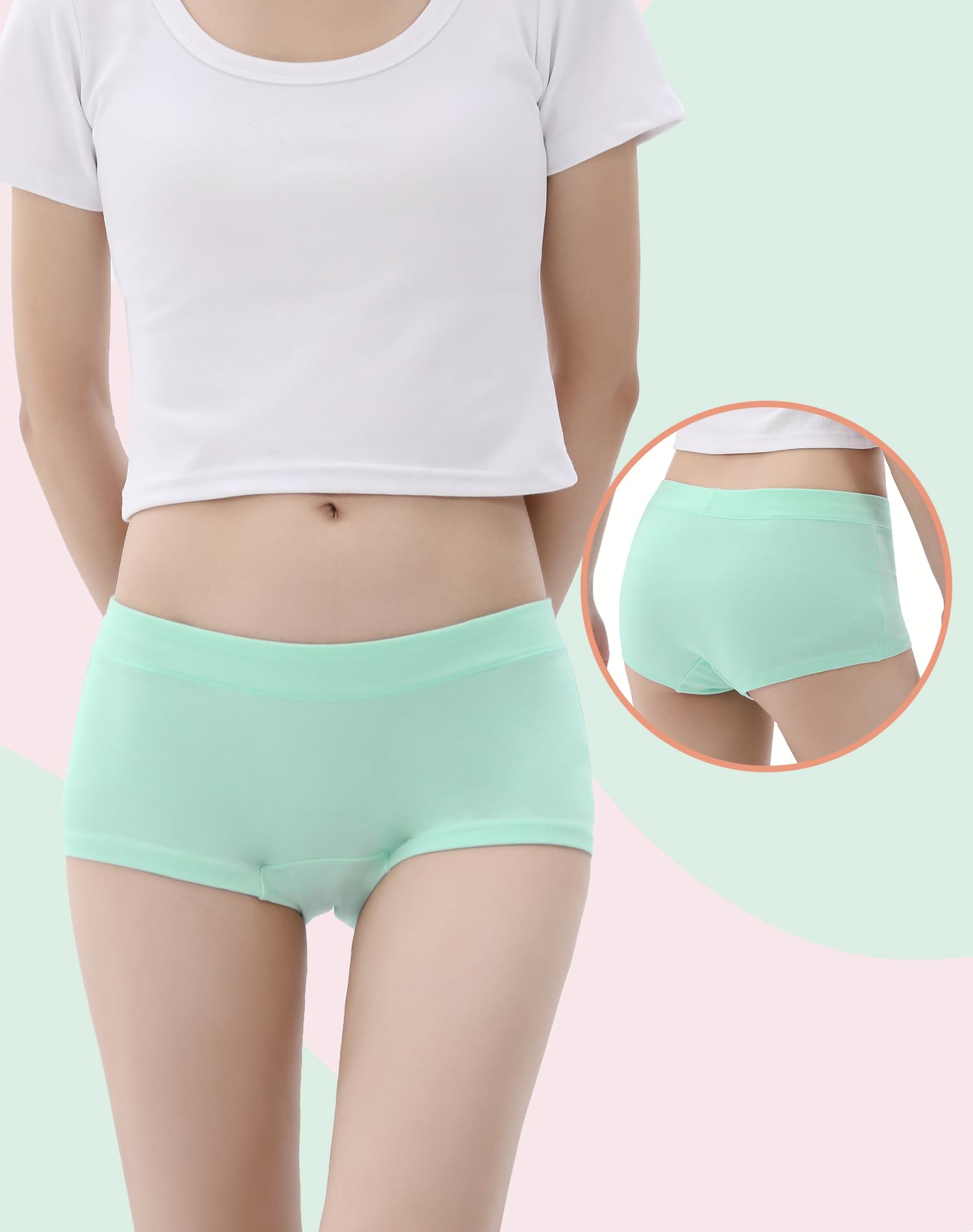 INNERSY Mutande Ragazza Boxer Cotone Sportivo Boyshort Elasticizzato 8-16 Anni Intimo Pacco da 5