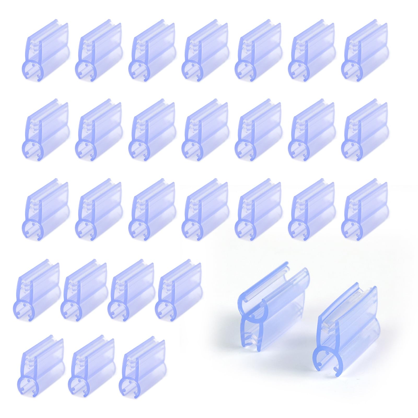 30 clips de soporte para letreros de rejilla, soportes de plástico para tarjetas de exhibición para estantes minoristas, etiquetas de precios, accesorios de etiquetas de alambre de supermercado (1 x