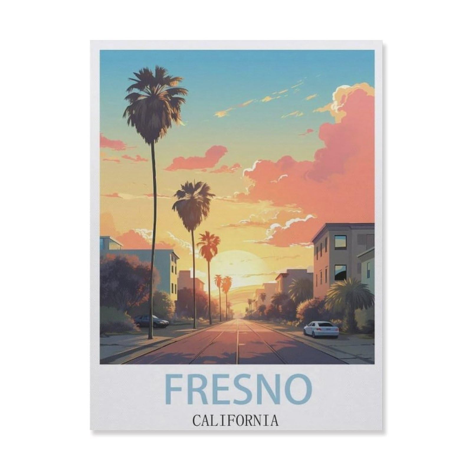 Jigsaw Puzzle 1000 Piece，Fresno California，Classic Puzzle Adult Puzzle DIY Kit Wood Toy Unique Gift Modern Home Decor（75x50cm）-DM17