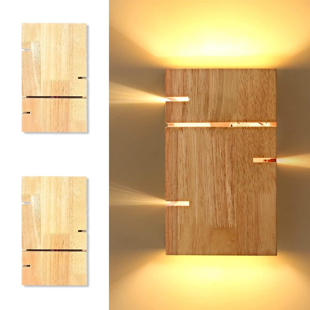 Moderna Lampada Da Parete Creativa Nordica E27 Scatola Quadrata Di Legno Semplice E Squisita Luce Da Camera Da Letto E Corridoio