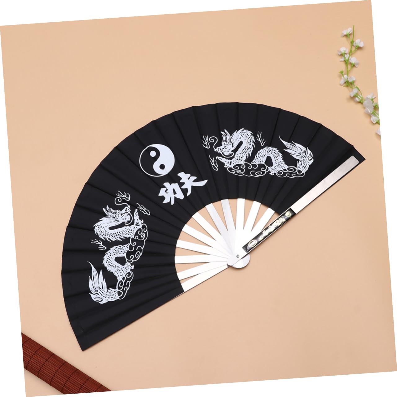 Faltbarer Handfächer aus Edelstahl und Polyester Tragbar und Poliert für Fitness Kung Fu und Tanzübungen im Chinesischen Stil