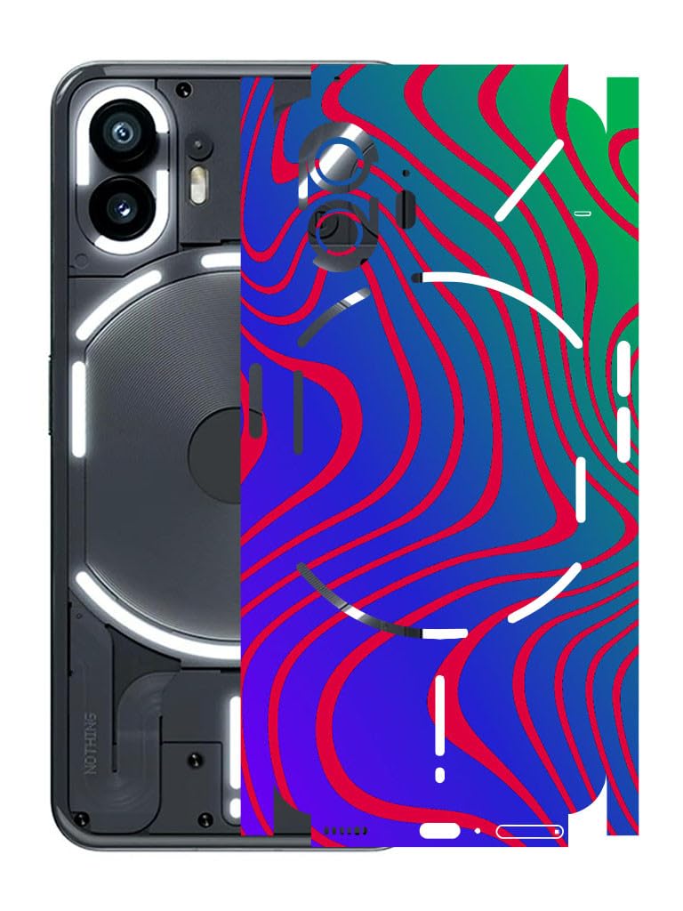 AtOdds - Nothing Phone 2 - Mobile Back Skin Sticker - Lamination - Rear Screen Guard Protector Film Wrap (Coverage - Back+Camera+Sides) (Design - Hydro Dip)
