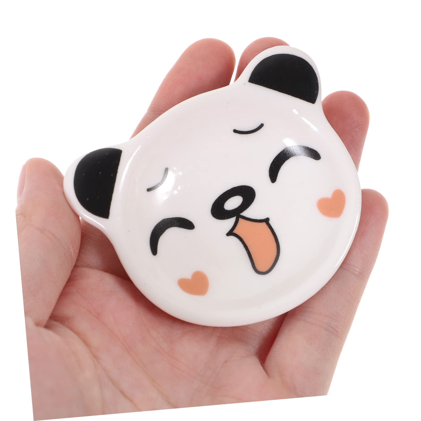 Ciieeo 4pcs Cartoon Panda Ceramic Saucer Household Dish for Sauces Spices Snacks Cute Design for Home Kitchen Bbq Picnic Kitchenware