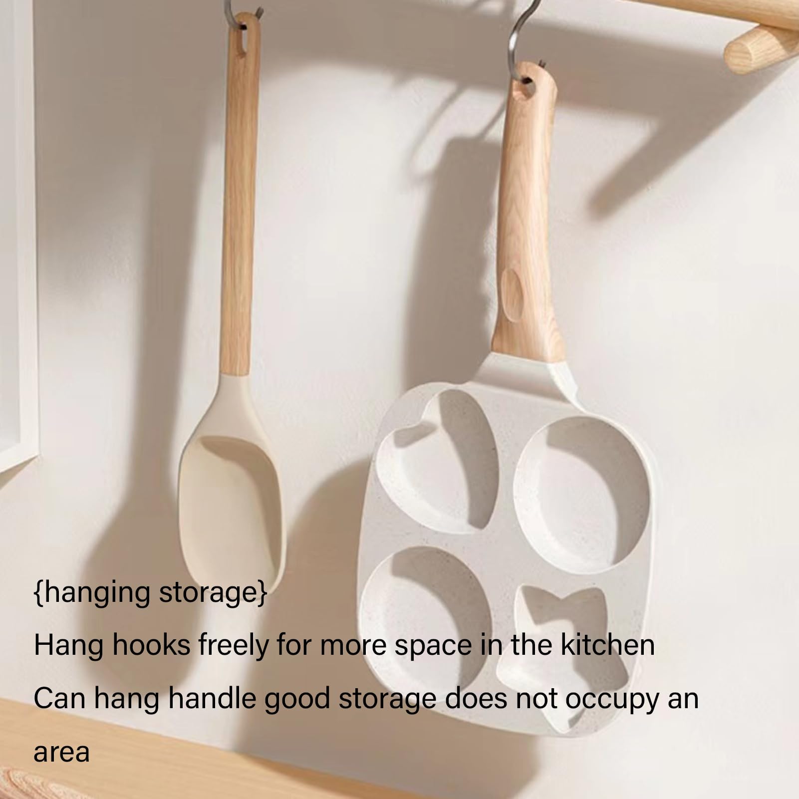 Genérico Sarten Tortitas De 4 Agujeros, Non-stick Sarten Huevo Frito, Para 4 Huevos, Con Corazón Y Estrella Puntas, Aleación Aluminio, Ideal Para Cocinas Y Inducción, 18cm,