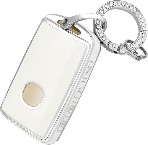 Miniatura 7 de OFFCURVE Funda para llavero de coche compatible con Mazda B, Plata púrpura+llavero