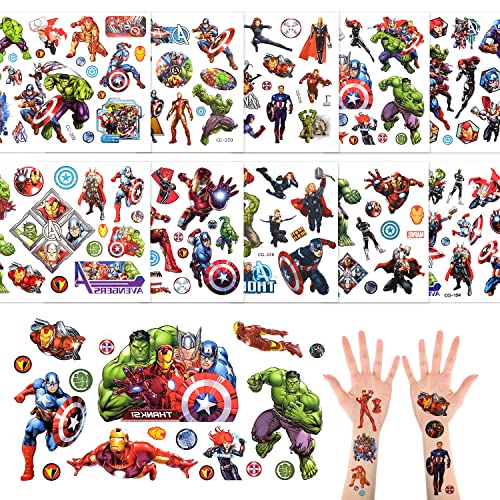 Tuklye 10 Blätter superhelden tattoo kinder spiderman marvel tattoo,...