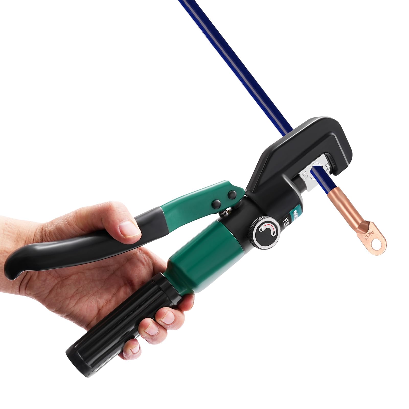 Shzicmy Dark Green, Black Yqk 70 Hydraulic Crimping Pliers 5 Tons 8 Dies Cable Lugs Pliers Crimping Tool 4-70 Mm²
