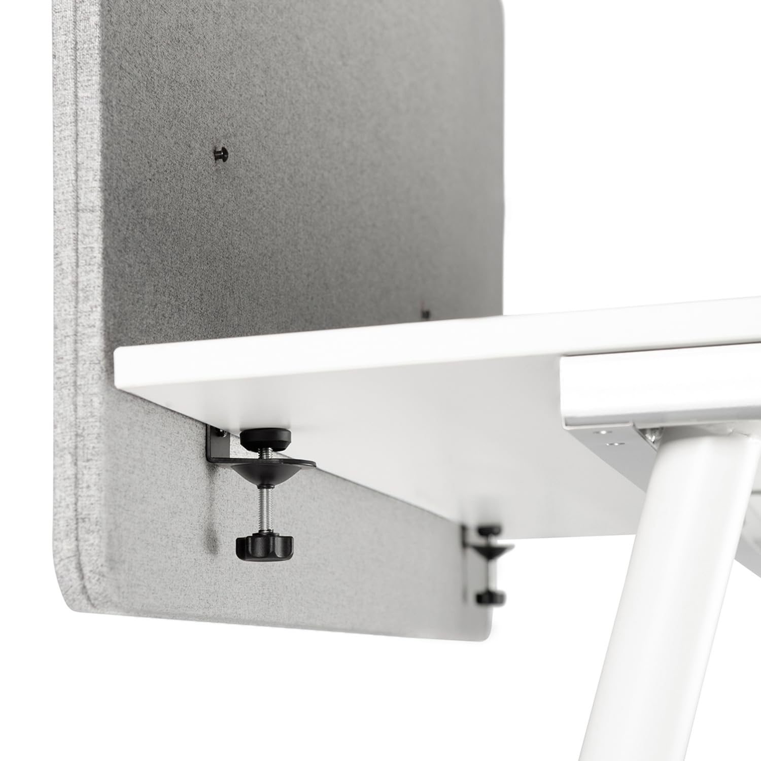 hjh OFFICE Separador acústico de Escritorio Partición de Mesa FLEXMIUT D Tejido 62 x 120 cm Tabique Gris Claro