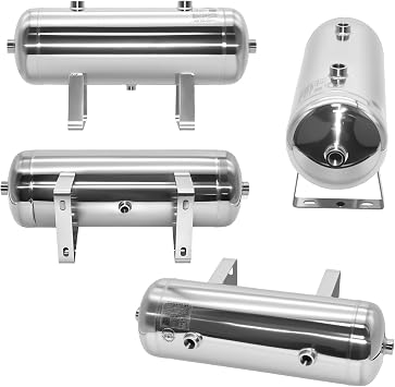 2.6 Gallon Air Tank Portable Stainless Steel Air Compressor Max 180PSI Air Reservoir Water Storage Tank for Truck, Car, Air Horn, Inflating Tires, Air Ride