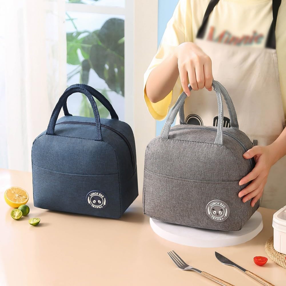 Borsa Termica Organizzata Con Scomparti Multipli - Impermeabile, Capacità 20x21x22 Cm, Manico E Tracolla (Grigio)