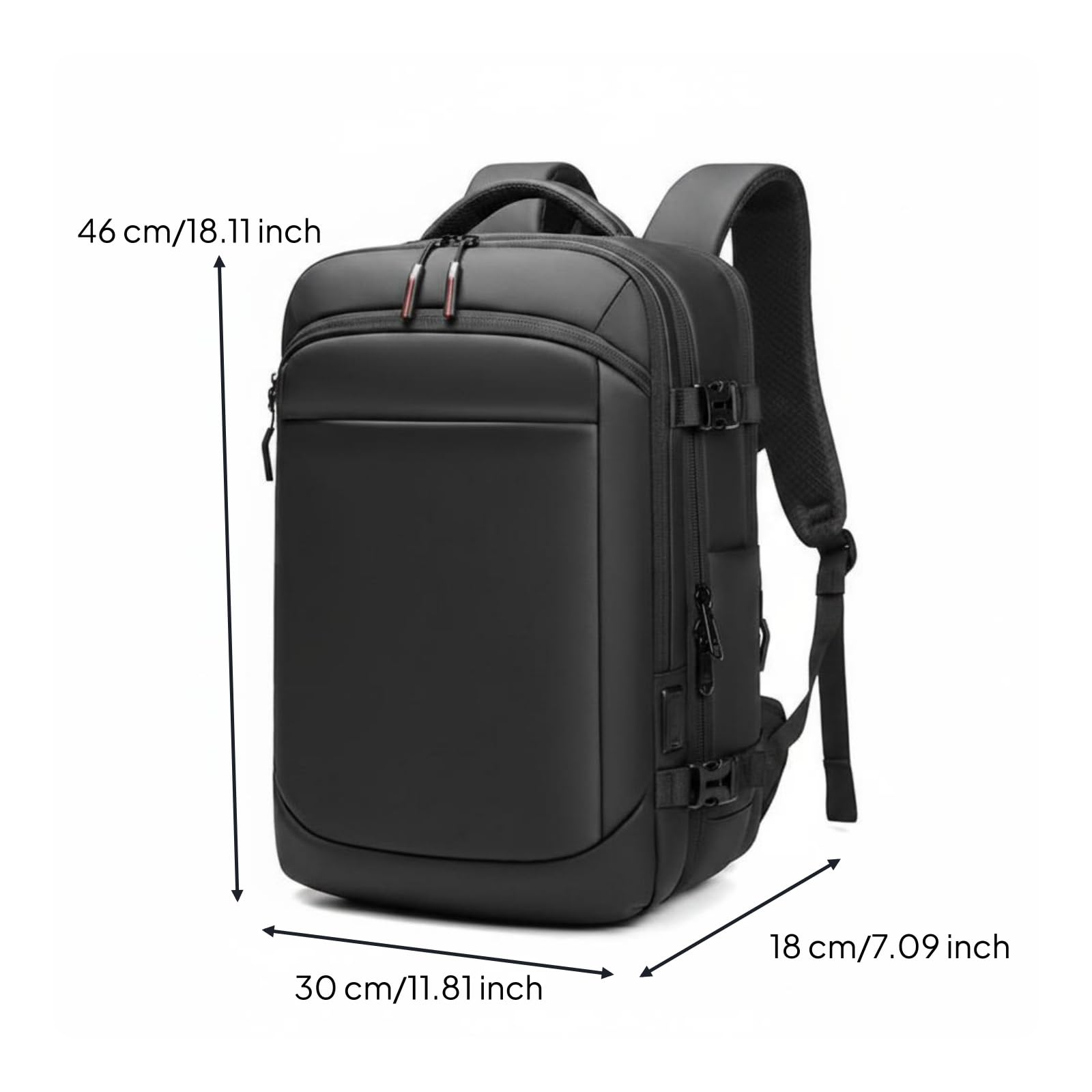 Qianly Zaino Computer 17 Pollici Stile Professionale Casual Zaino Laptop Impermeabile Apertura Apertura completa° Accessorio Informatico per Uomini, Viaggio