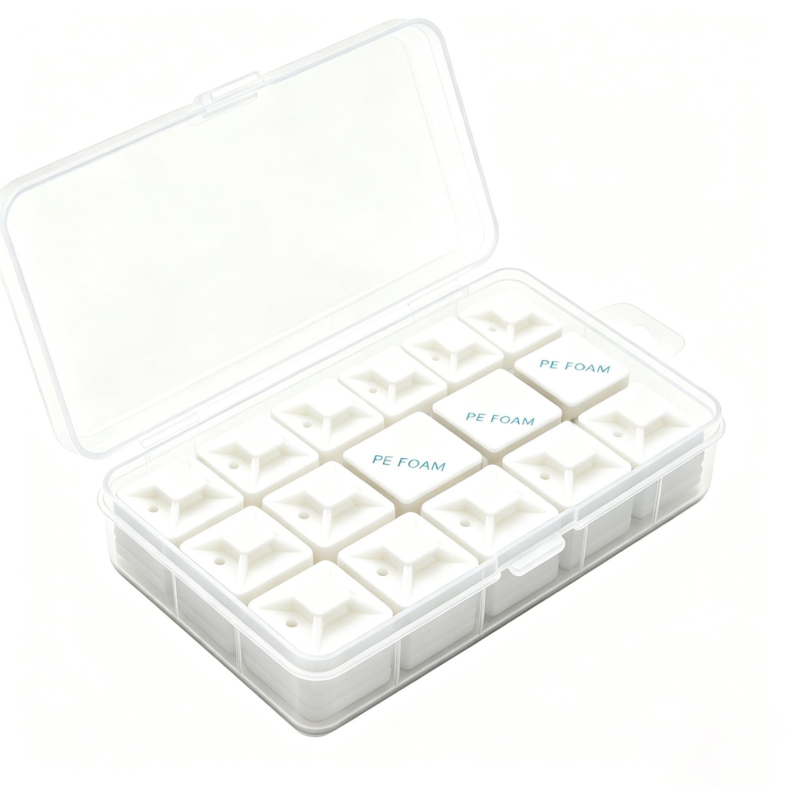 KLJ klebesockel für kabelbinder Weiß 50 Pack 20 X 20 mm, für Heim Büro Industriell