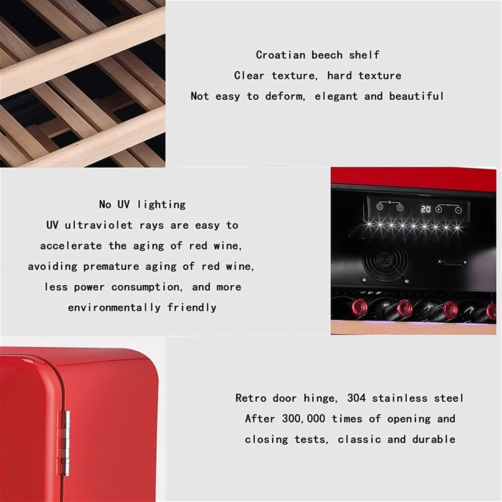 Ljlzxpbus 20 Bottle Compressor Wine Cooler Refrigerator W/Lock | Large Wine Cellar | 41f-64f Digital Temperature Control Wine Fridge For Red, White, Champagne O on Fridge.com - View 6