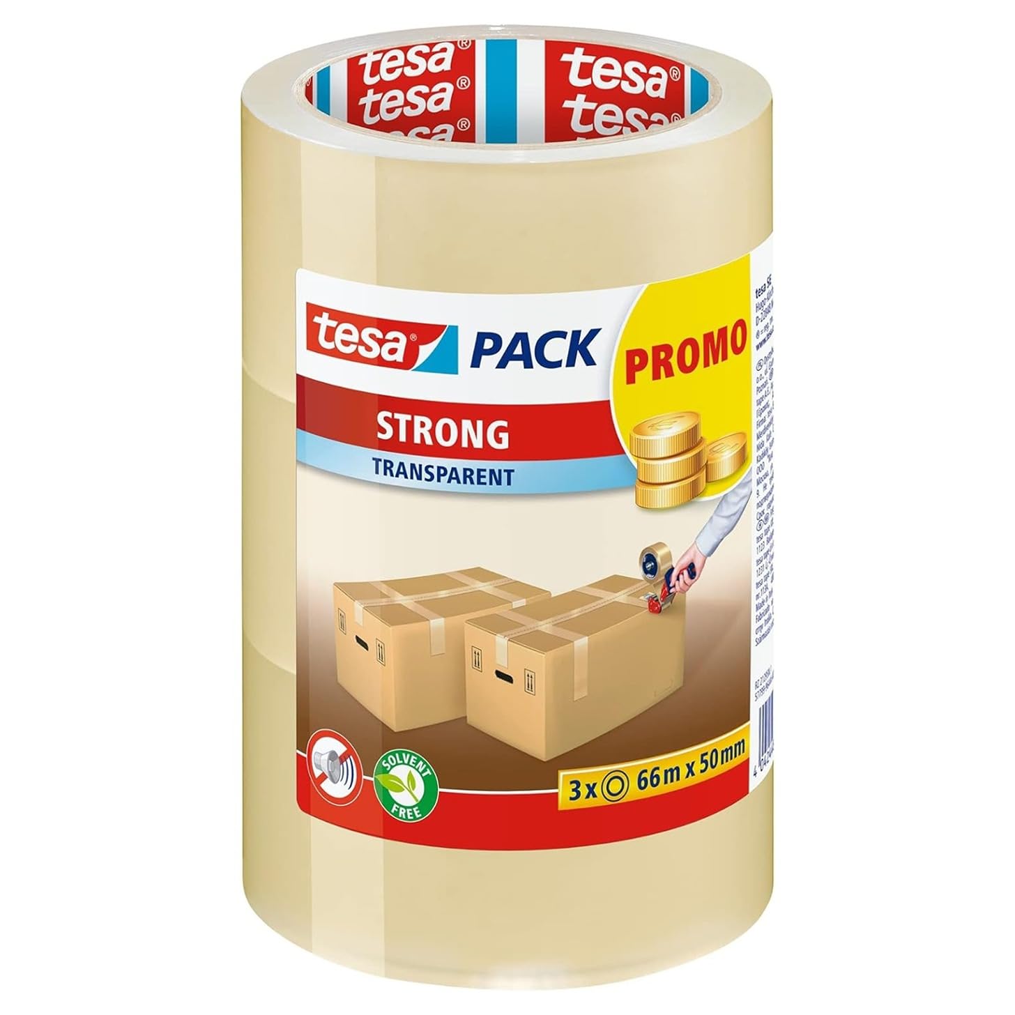 tesa tesapack PP STRONG 3 x 66M:50 MM TRANSPARANT
